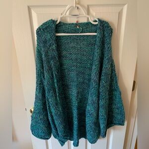 Free People Teal Knit Cardigan